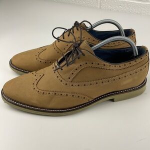 Gordon Rush | Leather Tan Lace Up Wingtip Oxford Academia Formal Shoes 10.5